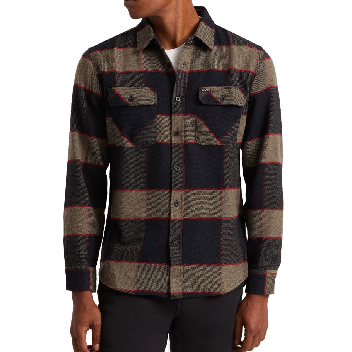 Brixton Bowery Long Sleeve Shirt - Heather Grey/Charcoal image 1