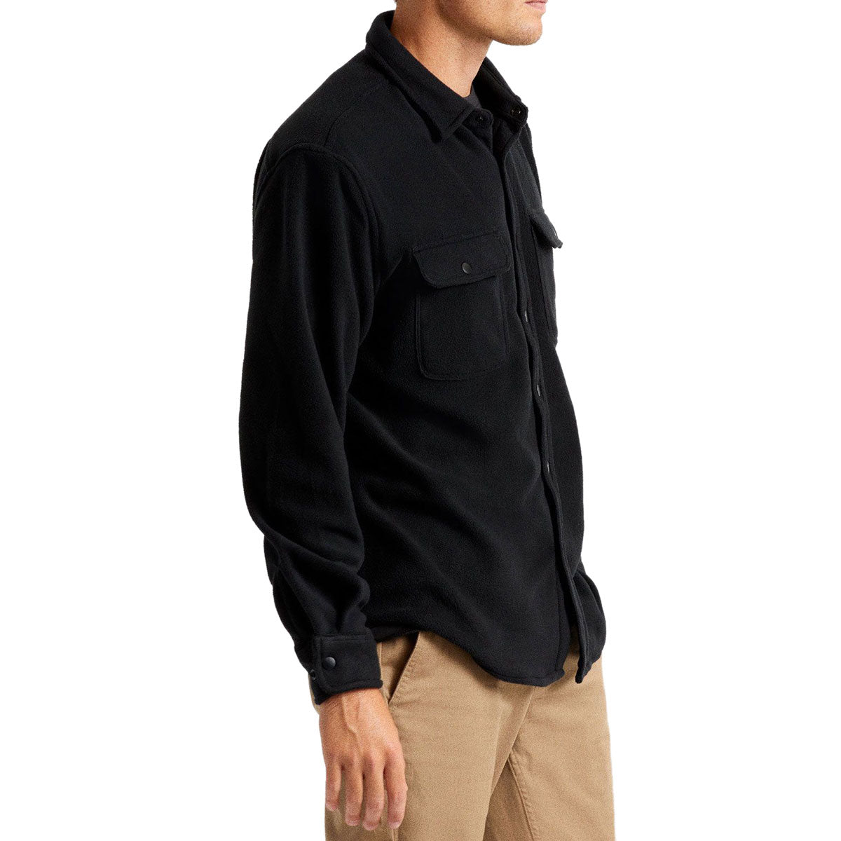 Brixton Bowery Fleece Long Sleeve Flannel Shirt - Black image 2