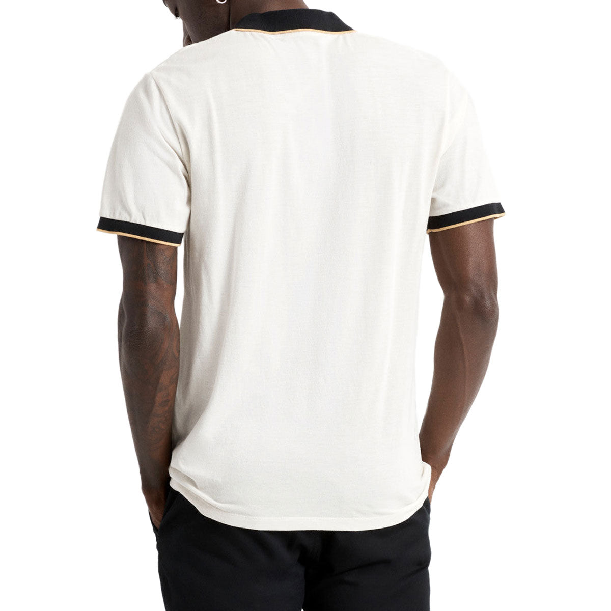 Brixton Proper Polo Shirt - Off White/Black image 2