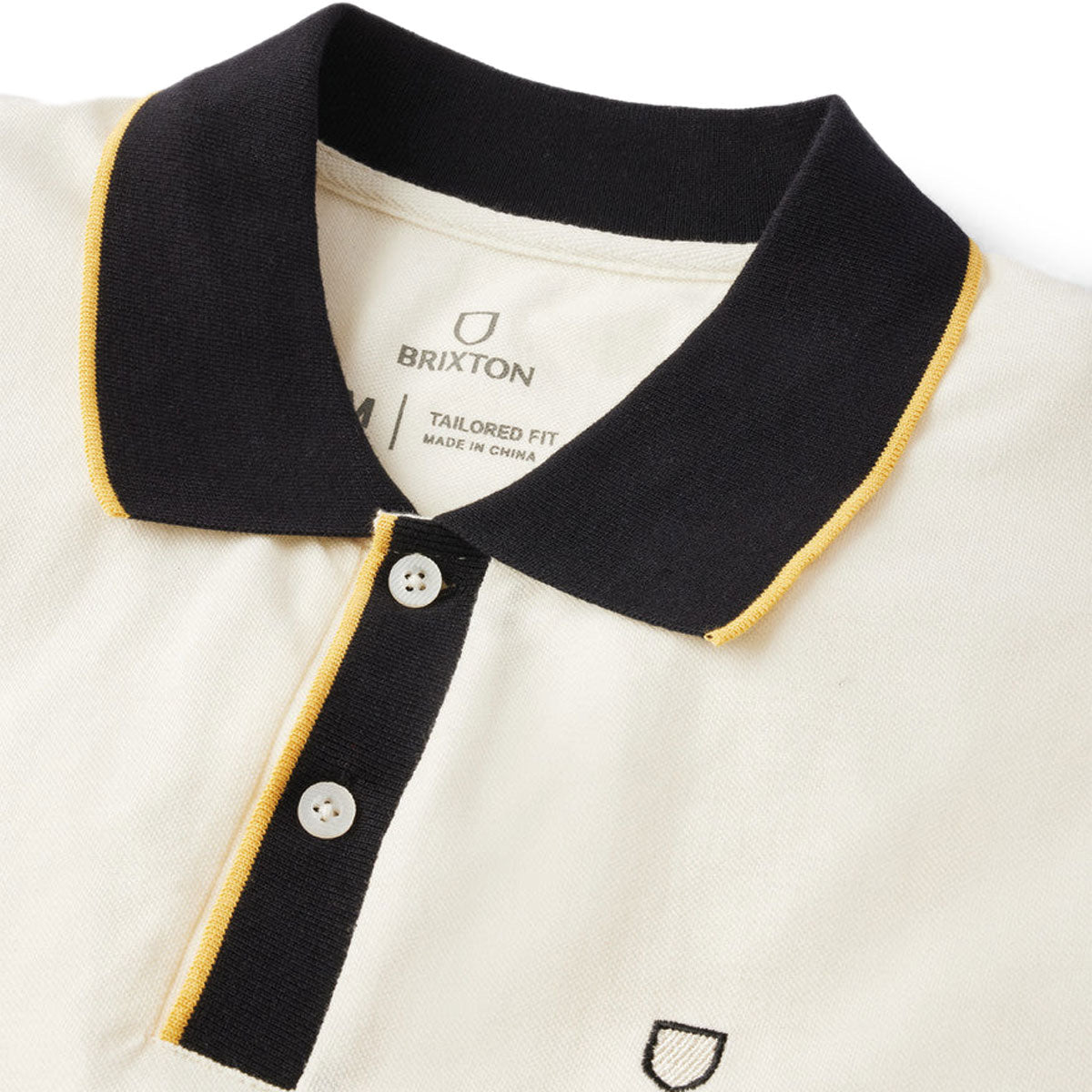 Brixton Proper Polo Shirt - Off White/Black image 4