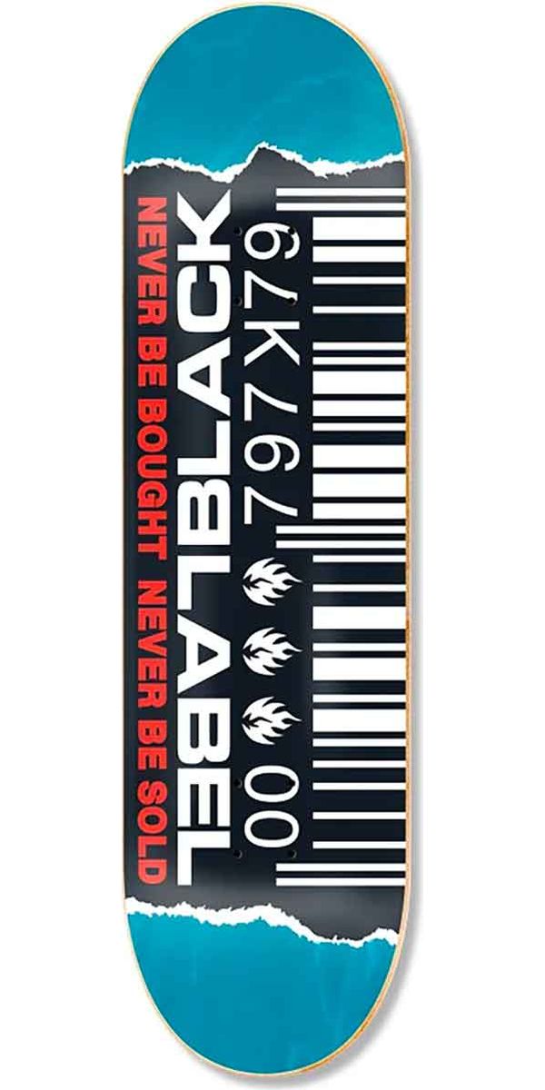 Black Label Ripped Barcode Skateboard Deck - Assorted Stains - 8.50
