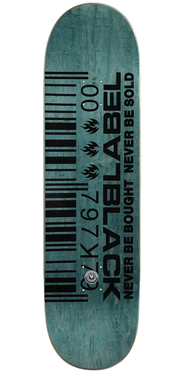 Black Label Ripped Barcode Skateboard Deck - Assorted Stains - 9.00