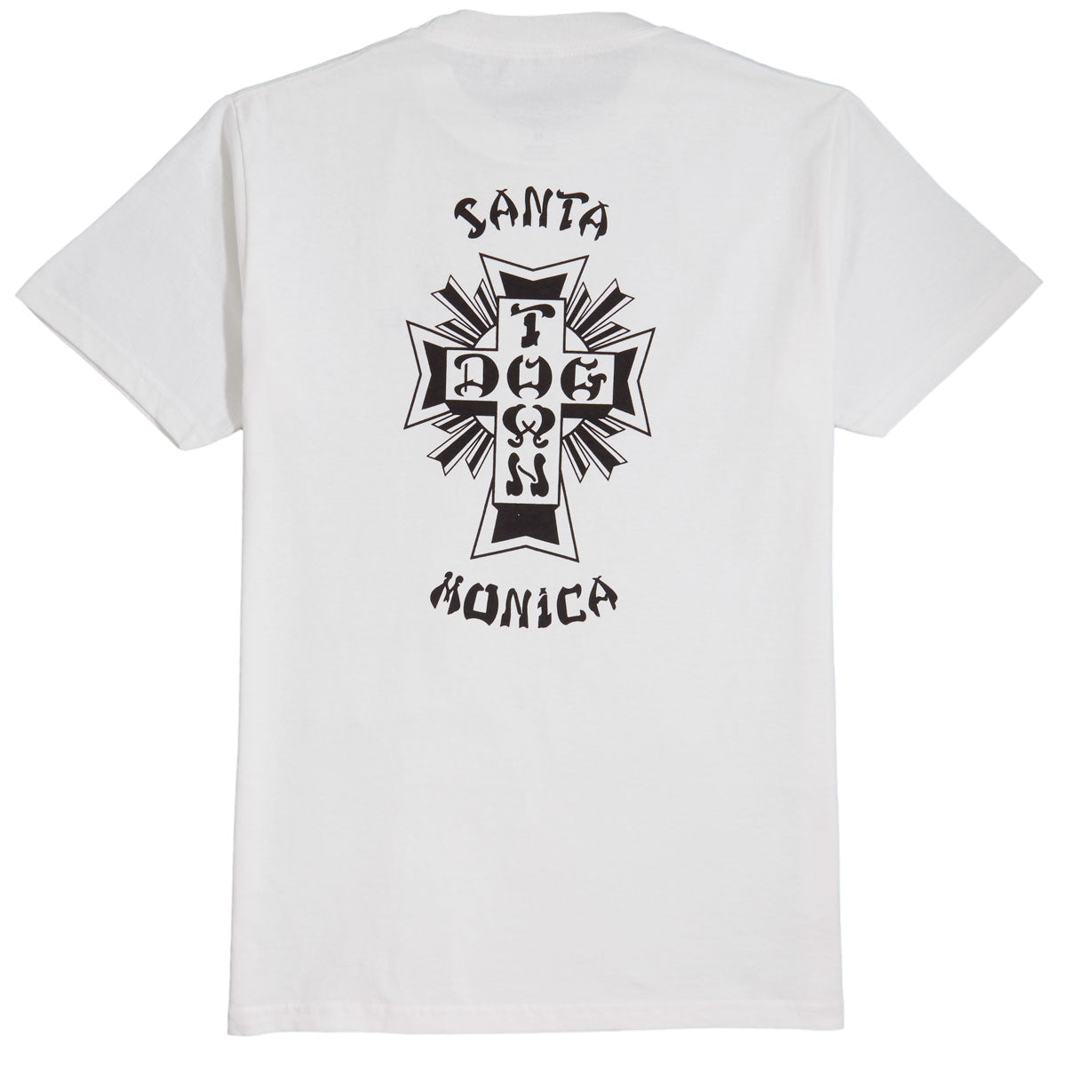 Dogtown Cross Logo Santa Monica T-Shirt - White/Black image 1