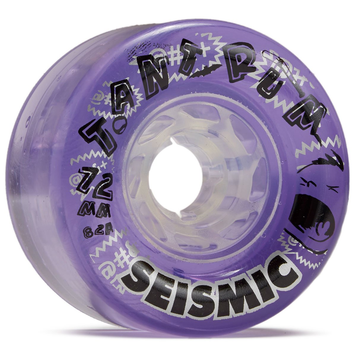 Seismic Tantrum 82a Longboard Wheels - Clear Purple - 72mm image 1