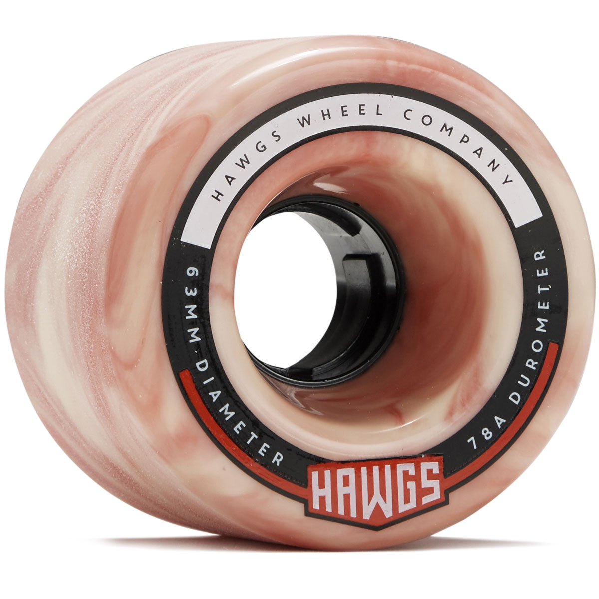 Hawgs Fatty 78a Stone Ground Longboard Wheels - Pink/White - 63mm image 1